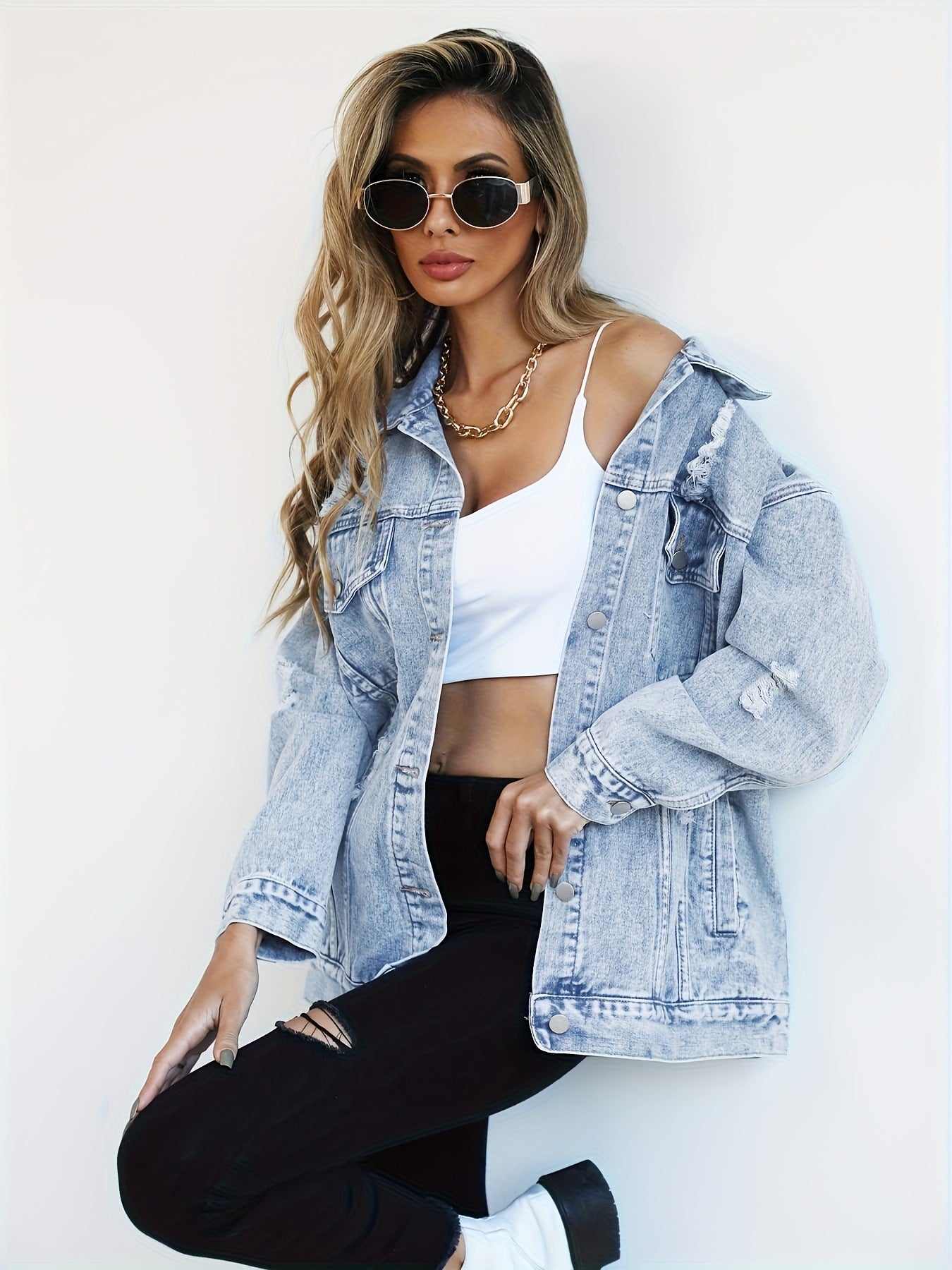 Trendy Oversized Denim Jacket for Women