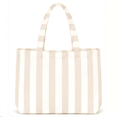 Custom Striped Tote Bag – Hand-Embroidered