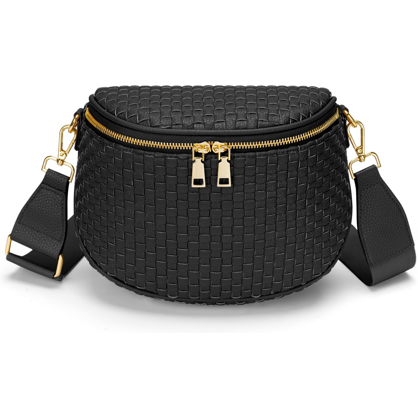 Trendy Woven Checkered Crossbody Bum Bag for Women