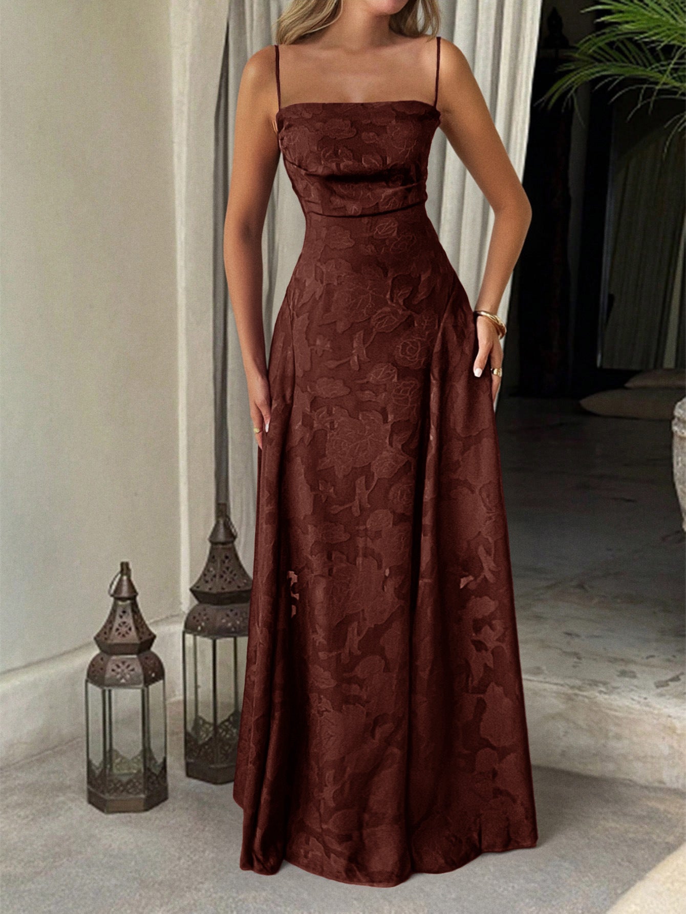 Floral Spaghetti Strap Maxi Dress