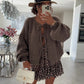 Women's Round Neck Lace-up Knitted Cardigan Sweater