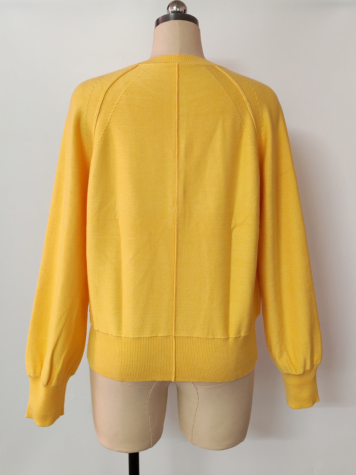 Crew Neck Button Front Knit Pullover