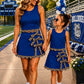 Custom Text Logo Girls' Sleeveless Top and Skirt Two-Piece Set