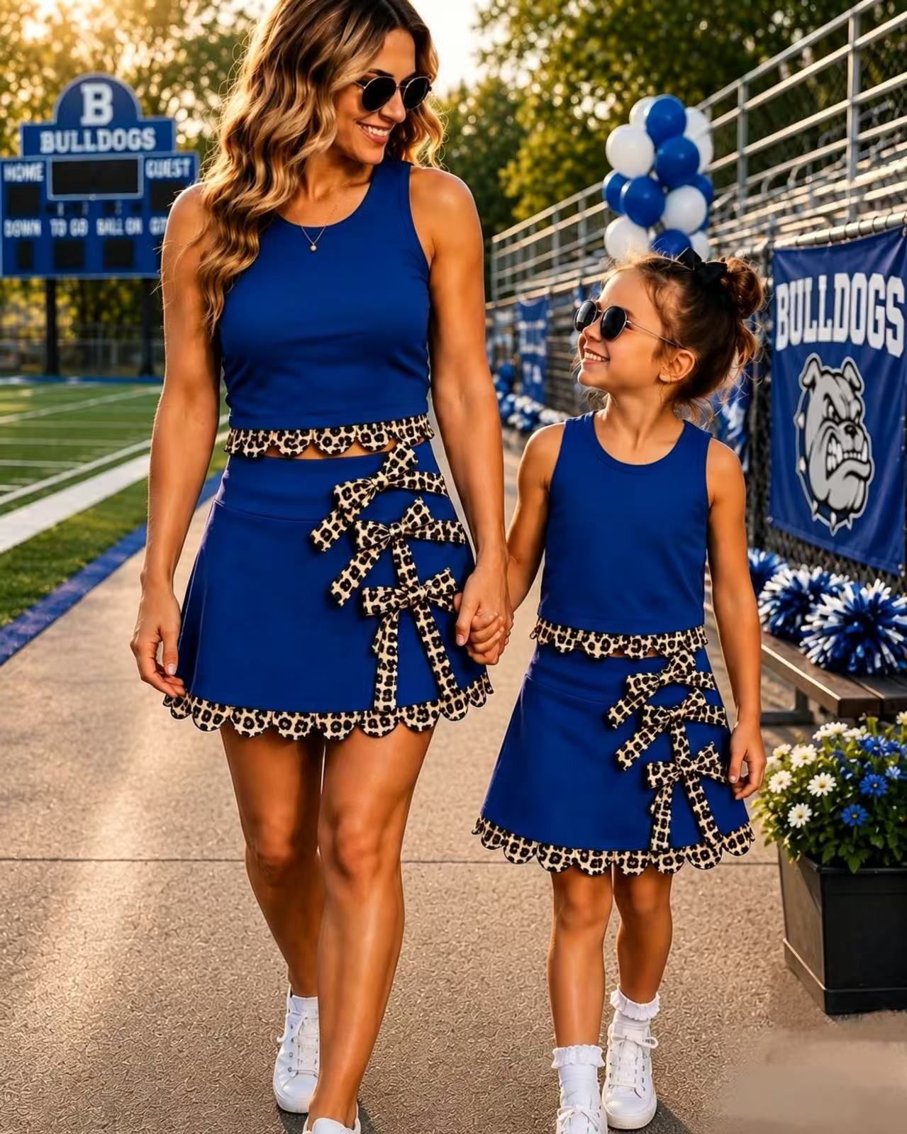 Custom Text Logo Girls' Sleeveless Top and Skirt Two-Piece Set