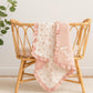 Custom Embroidered Floral Muslin Baby Blanket with Ruffled Trim