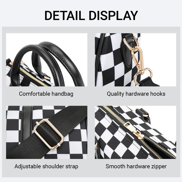 Checkered Boston Bag