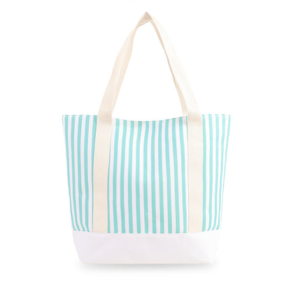 Large Capacity Striped Tote Bag