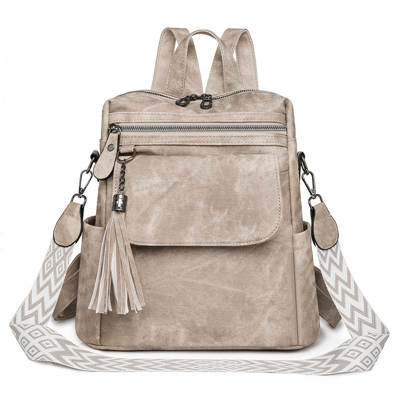 Retro Backpack Large Capacity Vegen Leather Travel Backpack