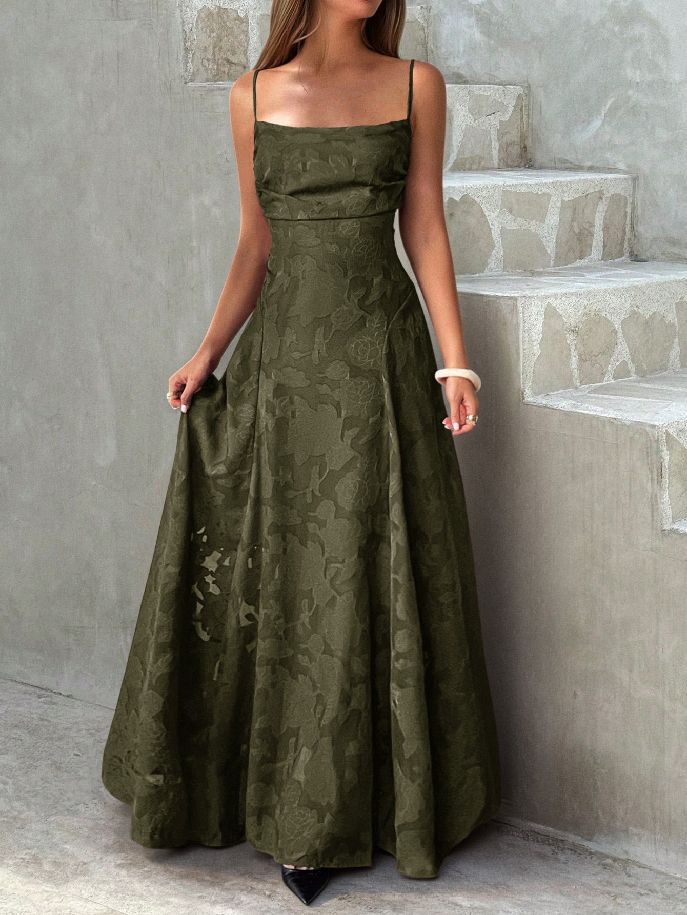 Floral Spaghetti Strap Maxi Dress
