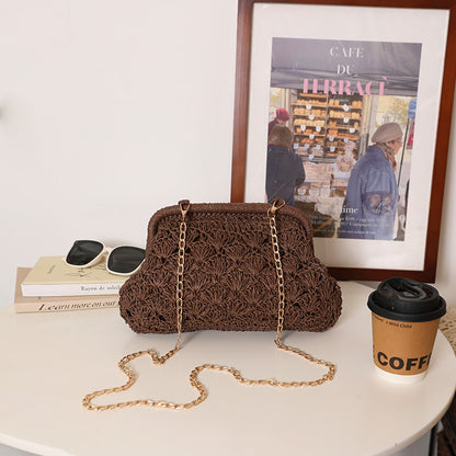 Handcrafted Openwork Straw Crossbody Bag