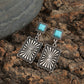 Retro Geometric Turquoise Stud Earrings