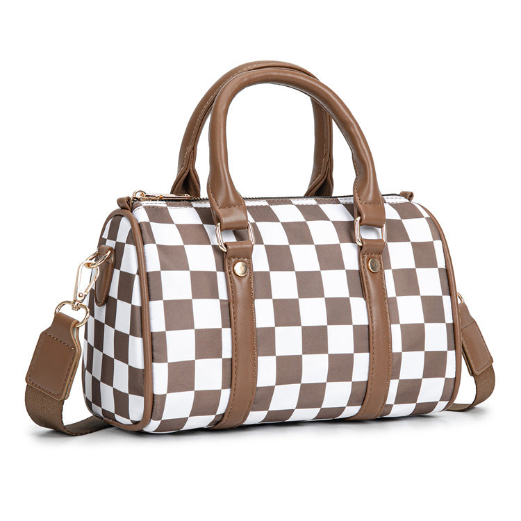 Checkered Boston Bag