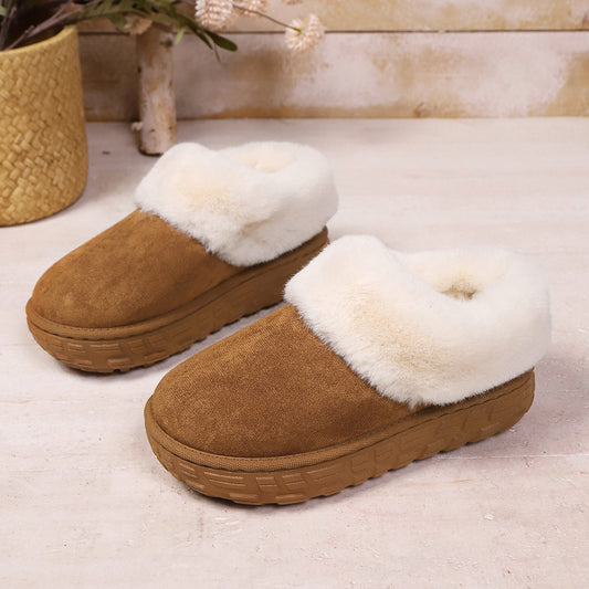 Warm Cotton Shoes with Fur-lined Snow Boots