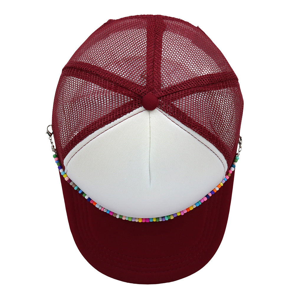 Multicolor Beaded Band Trucker Hat