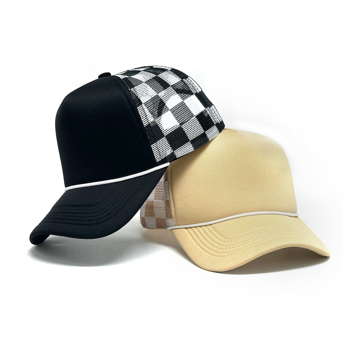 Checkered Foam Trucker Hat Blank