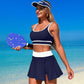 Scoop Neck Top and Skort Swim Set