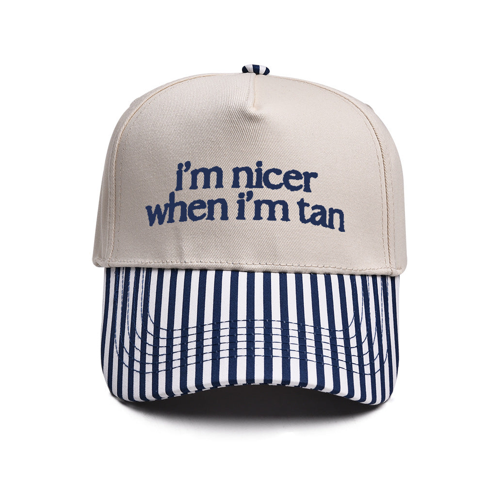 I'm nicer when i'm tan Embroidered Trucker Hat