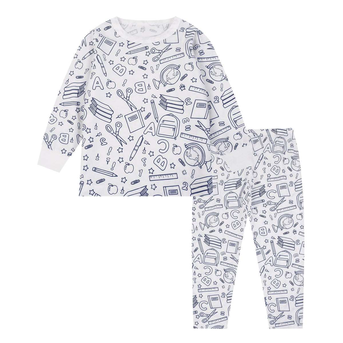 Kids Doodle Print Pajama Set