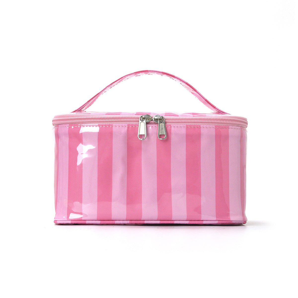 Candy Stripe PVC Cosmetic Bag