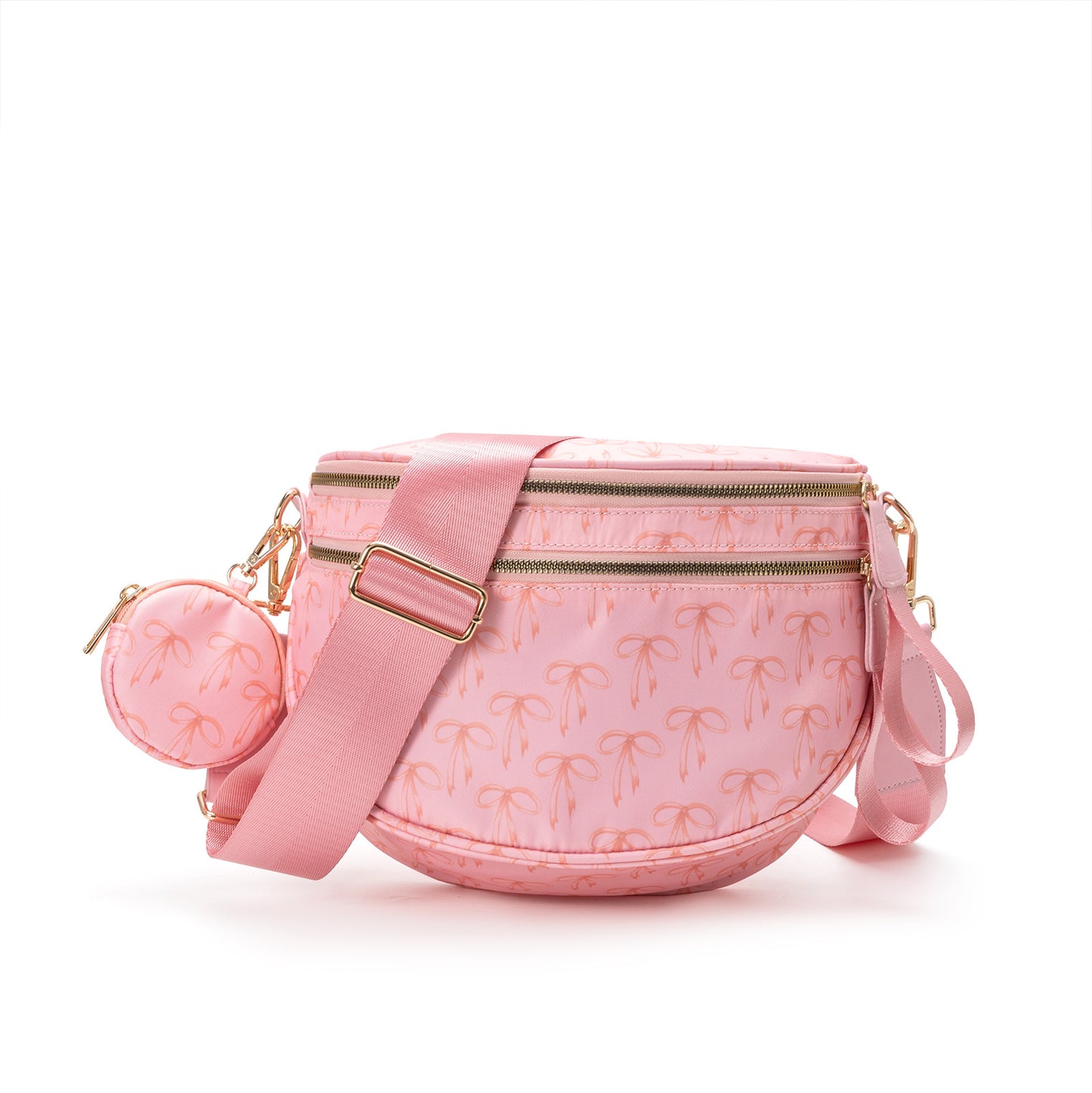 Nylon Crossbody Bags Bum Bag with Detachable Coin Pouch
