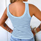 Stripe Ribbed Knit Slim Tank Top