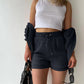 Textured Shirt + Drawstring Shorts 2-Piece Set