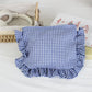 Customizable Text Floral & Plaid Zippered Makeup Bag