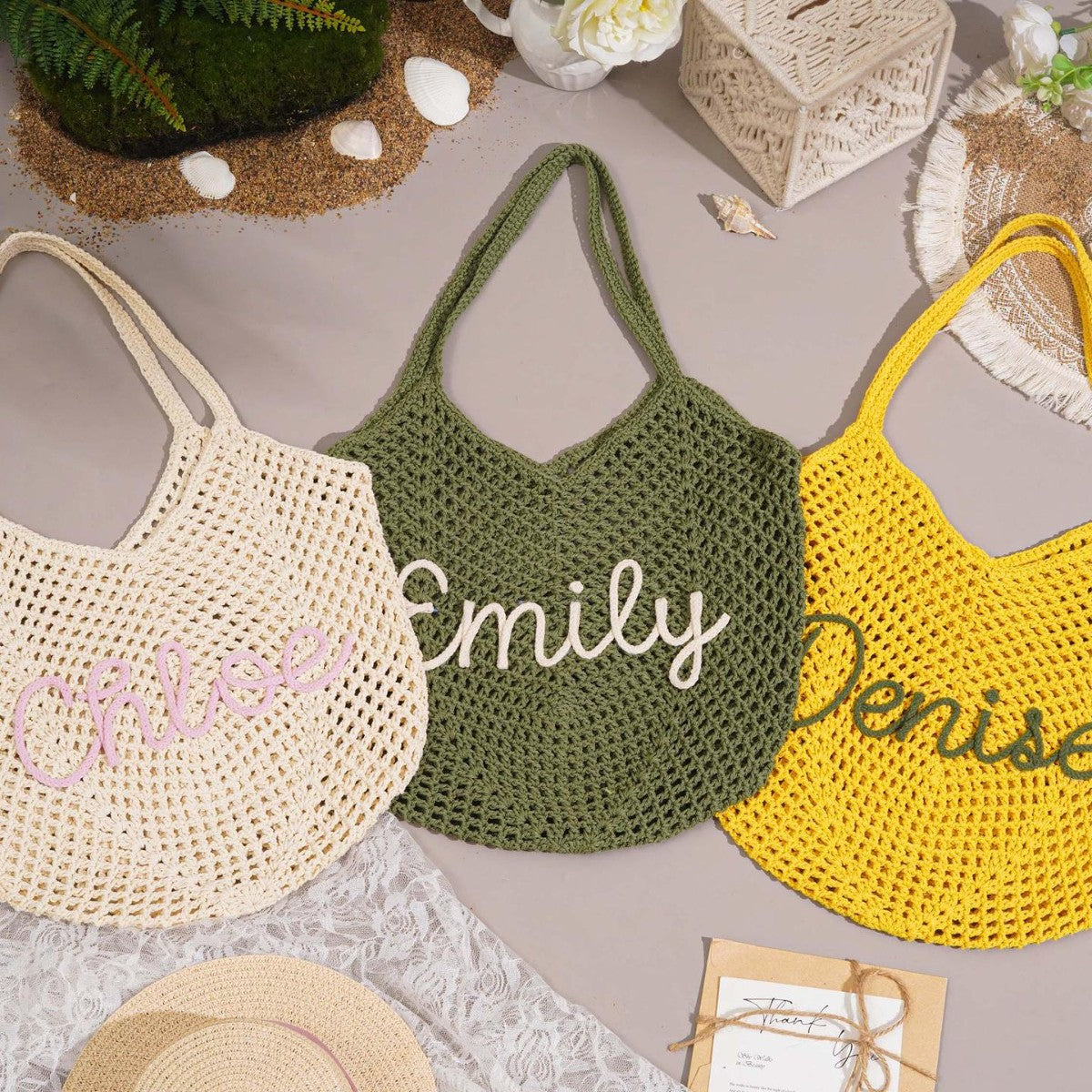 Custom Woven Tote Beach Bag