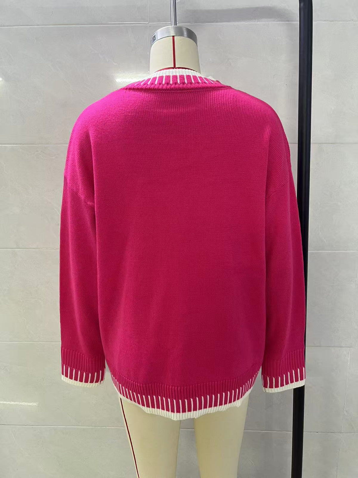 Merry Festive Knit Sweater  Casual Holiday Crewneck Pullover Top