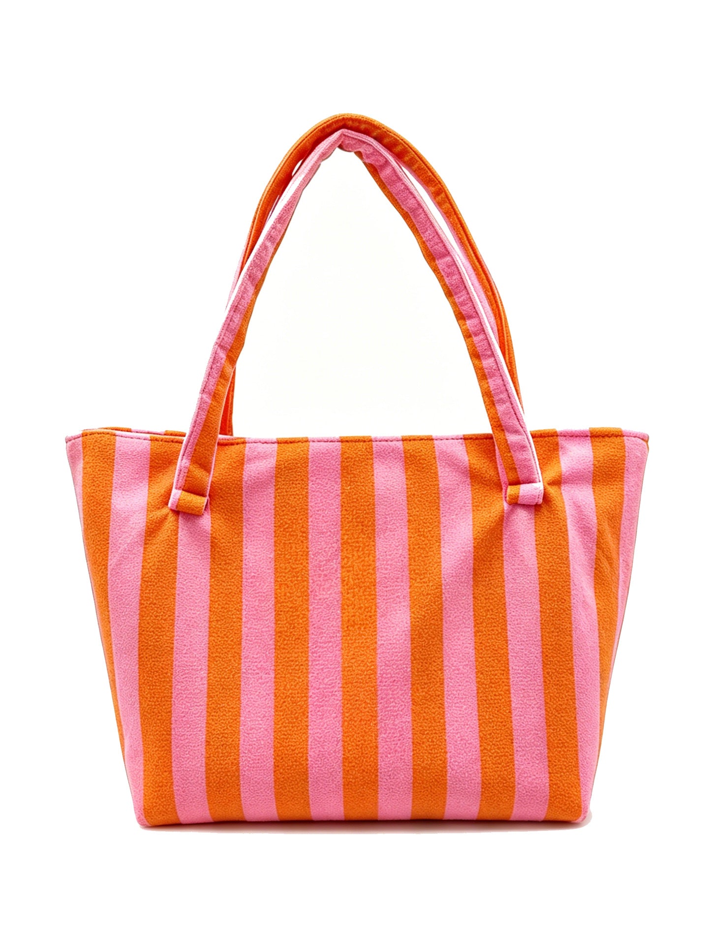 Terry Cloth Beach Tote Bag Large Toweling Handbag for Summer Vacation