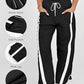 Retro Contrast Side Stripe Wide Leg Track Pants