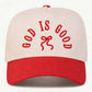 GOD IS GOOD Embroidered Bow Color Block Baseball Cap