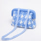 Striped Knit Cloud Frame Clutch Crossbody Bag