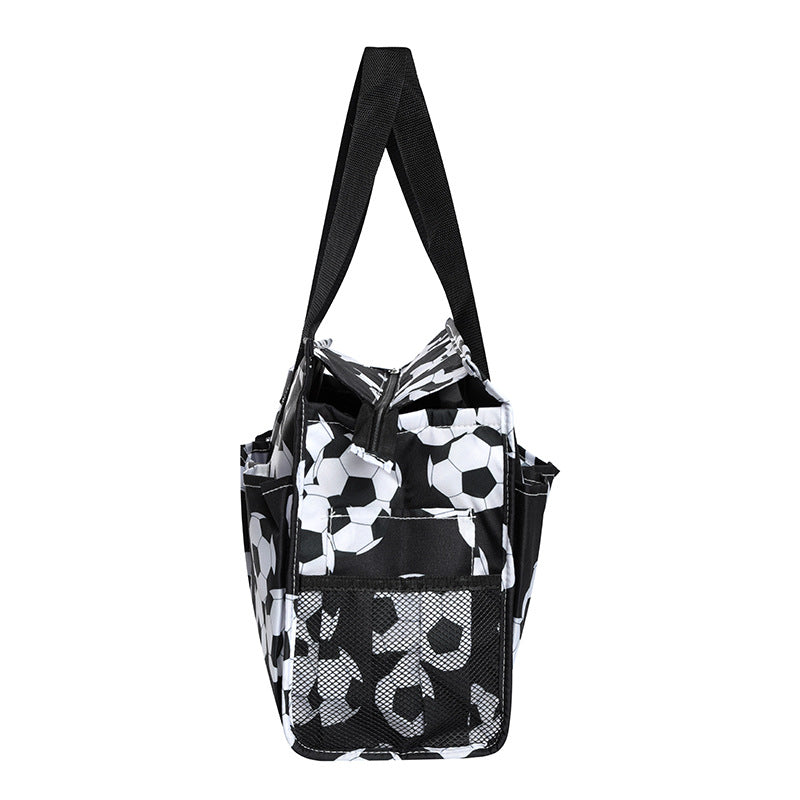 Ball Sports Print Multi-Pocket Utility Tote Bag