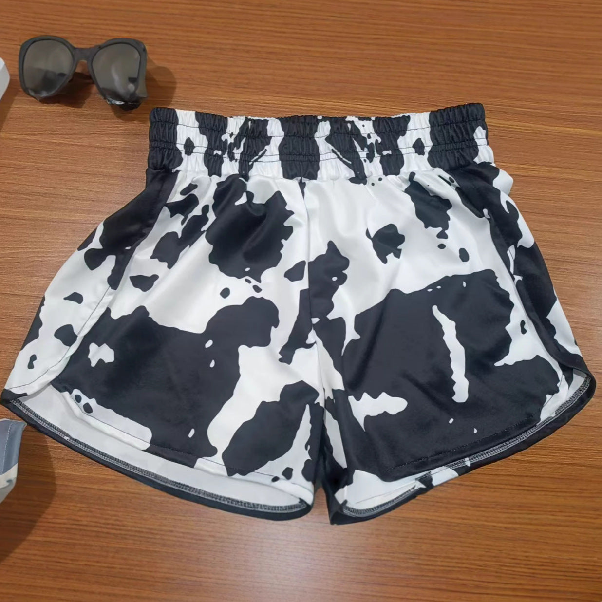 High-Waisted Camo Athletic Running Shorts
