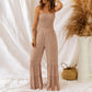 Straps Smocked Wide Leg Jumpsuit