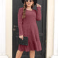 Women's striped round neck knitted sweater dress