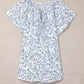 V-neck Short Sleeve Fashion Print Fantasy Fluttering Blouse