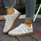 Floral Print Color Block Detail Lace Up Shoes