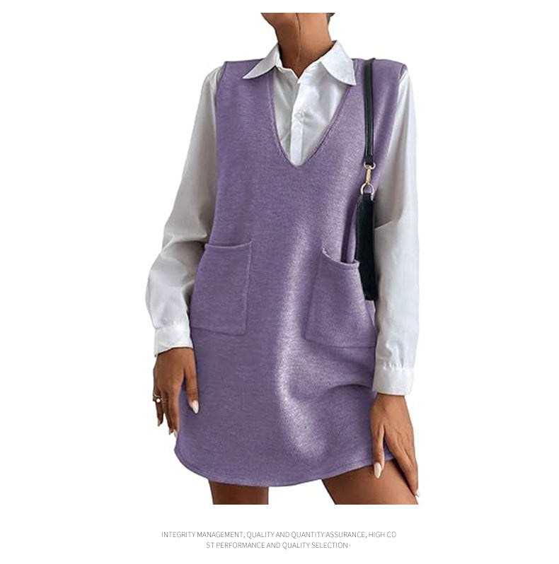 She Sweater Knit Pinafore Dress