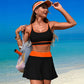 Scoop Neck Top and Skort Swim Set