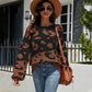 Leopard Trim Dropped Shoulder Sweater