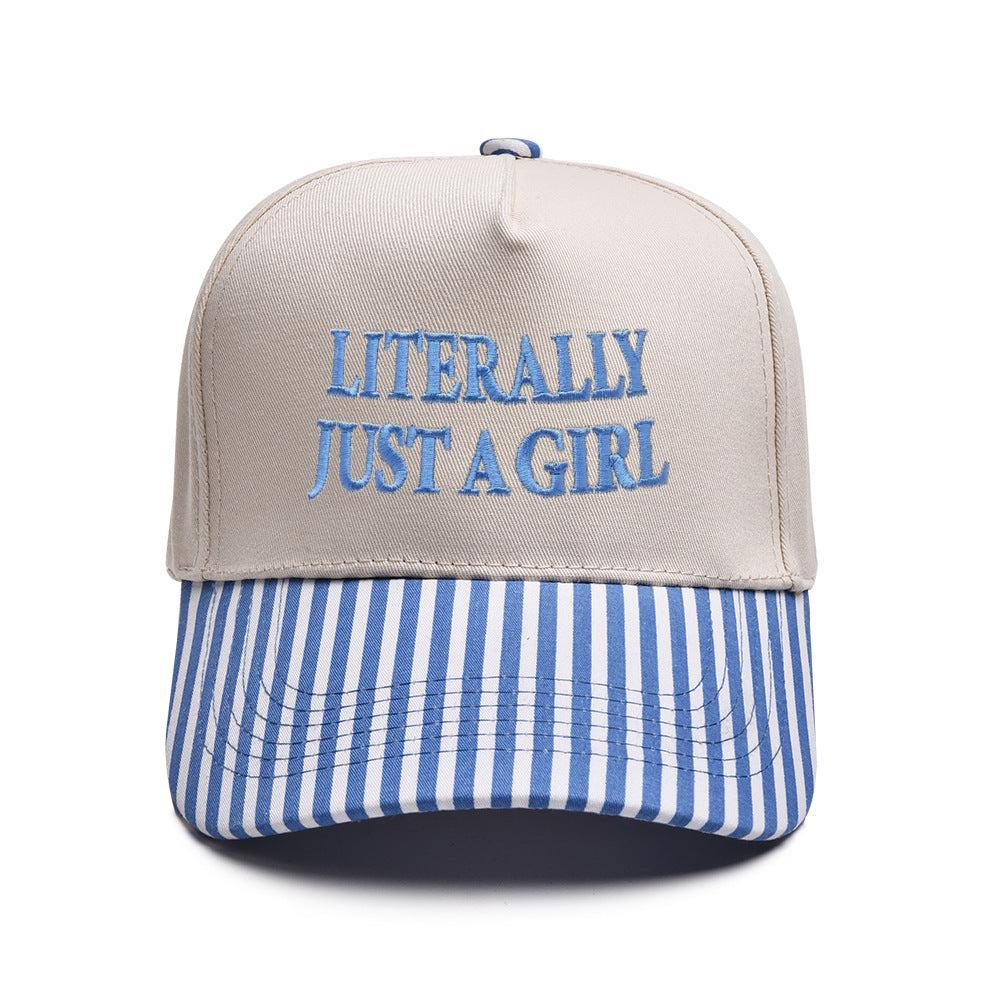 LITERALLY JUST A GIRL Embroidered Trucker Hat