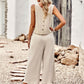 Solid Color Sleeveless Top + Cropped Pants Set