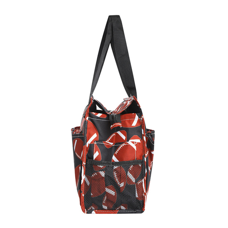 Ball Sports Print Multi-Pocket Utility Tote Bag