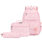 School Backpack Set Casual Daypack with Lunch Tote Bag and Pencil Bag