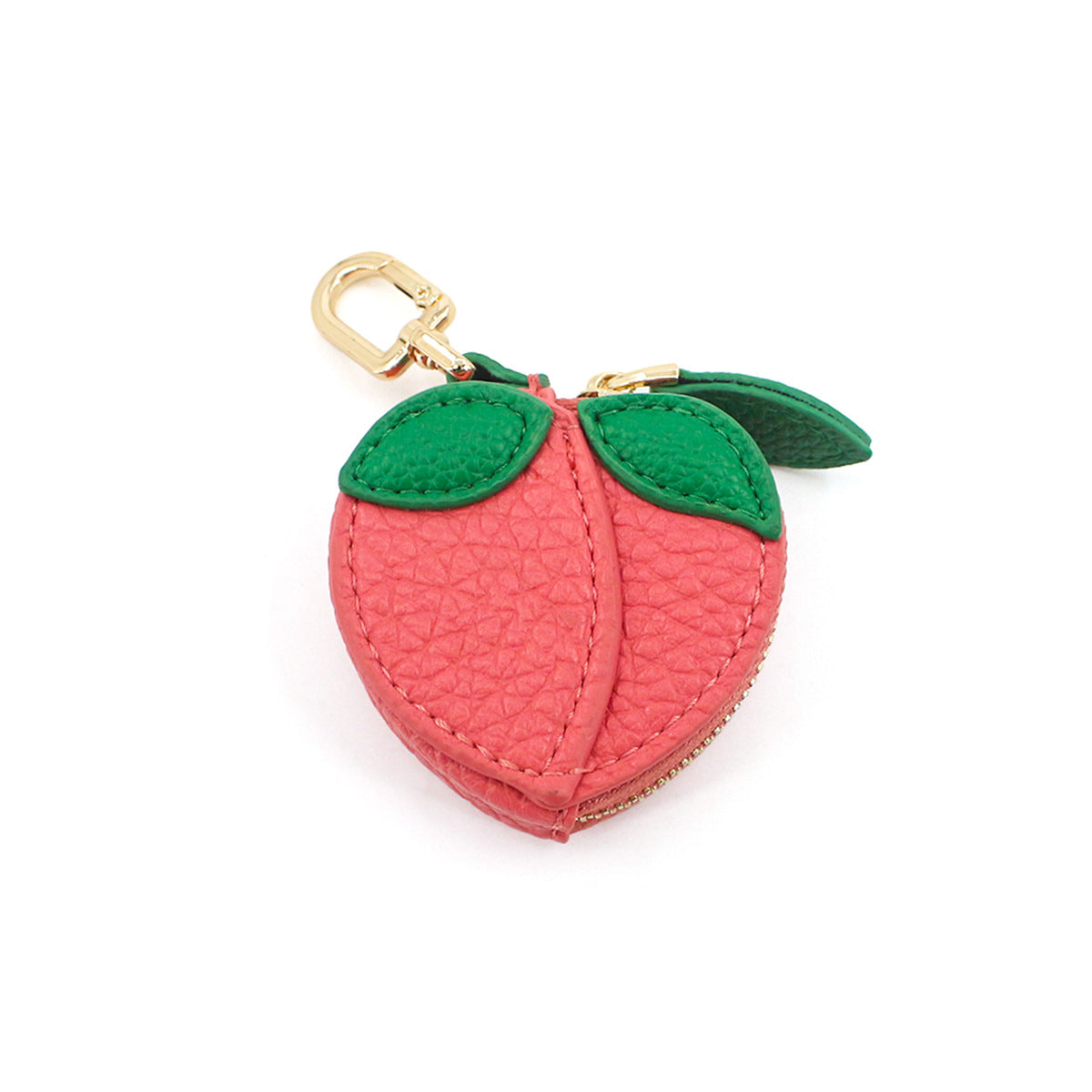 Fruit-Shaped Mini Coin Purse Keychain - Portable PU Leather Wallet & Bag Charm