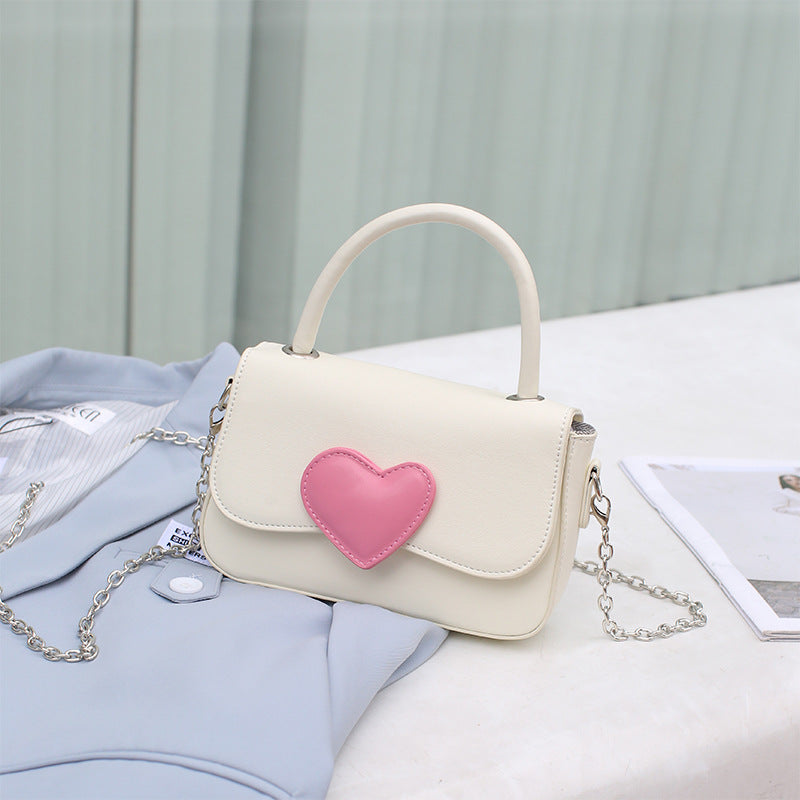 Vegan Leather Heart Clutch Heart-shaped Bag