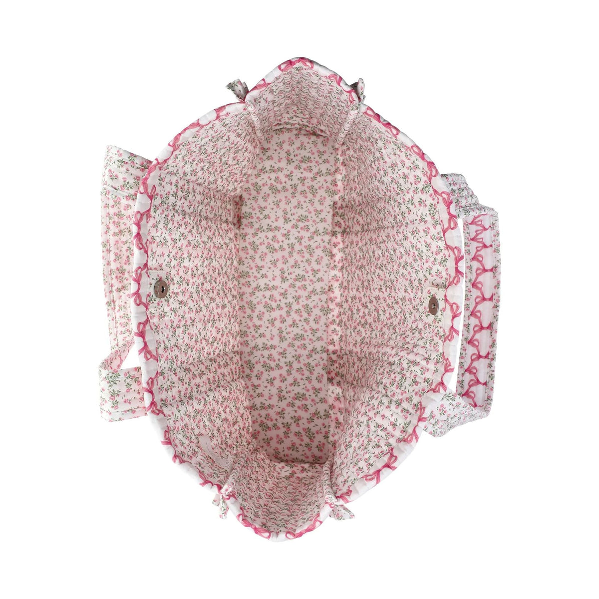 Large Capacity Ruffle Trim Quilted Puffer Tote