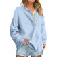 Solid Color New Loose Button Pullover Sweatshirt